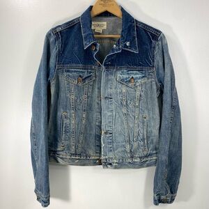 Ralph Lauren Denim & Supply Distressed Chester Wash Trucker Denim Jean Jacket L